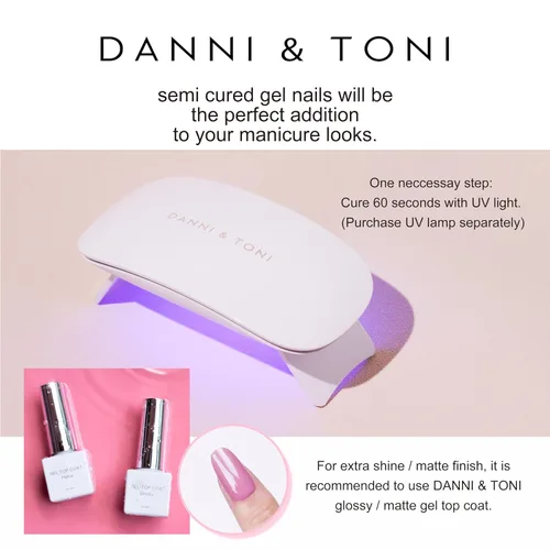 Miniatura 8 de DANNI & TONI Tiras de uñas de gel semicuradas, color rosa champán, ojos de gato, 28 calcomanías de regalo para mujer Aqua Ripple