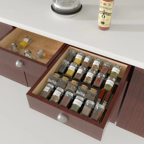Miniatura 3 de Sezanrpt Organizador de cajones de especias acrílico ajustable, estante organizador de cajones de especias expandible de 8 a 16 pulgadas