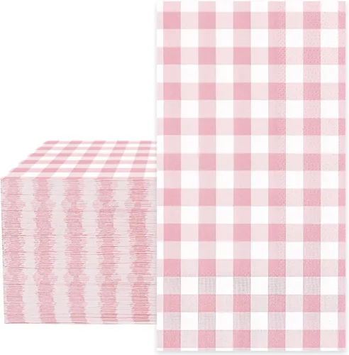 Miniatura 12 de Whaline Servilletas de papel desechables a cuadros de terracota de 3 capas para otoño, Acción de Gracias, cena, toalla de mano para boda, Terracotta