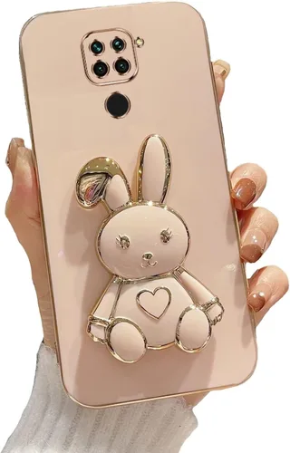 Miniatura 67 de Estuche con soporte de conejo de corazón para Xiaomi Redmi Note 10S, galvanizado suave TPU protector delgado a prueba de golpes con lindo conejito
