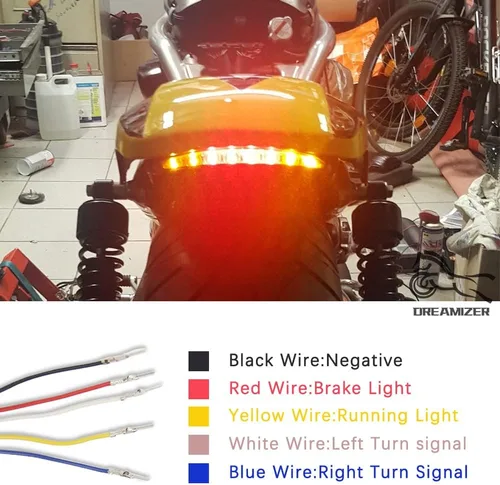 Miniatura 5 de DREAMIZER Luz Trasera LED para Motocicleta, Borde del Guardabarros, Luz de Freno con Señales de Giro para Sportster XL883N XL1200N XL1200V XL1200X