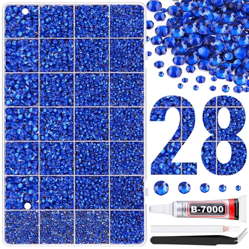 Miniatura 43 de 24000 piezas de diamantes de imitación de resina para embellecer con pegamento para joyería B7000, diamantes de imitación multicolor de 3 mm
