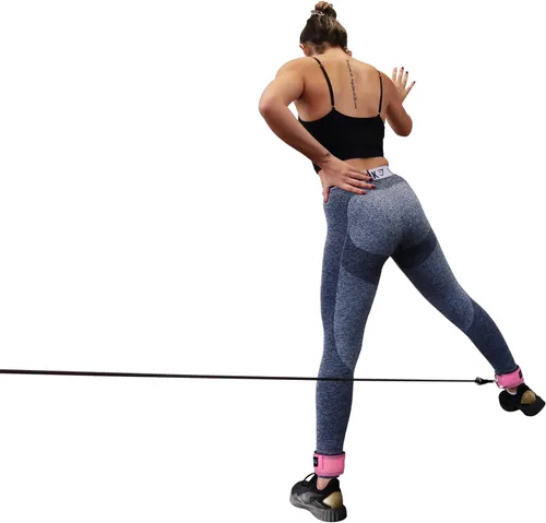 Miniatura 8 de Correas de tobillo Flexi MusCLES para máquinas de cable. Nuestras cómodas correas acolchadas ajustables para entrenamiento de tobillo con doble