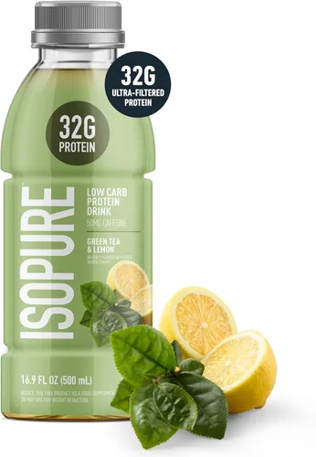 Miniatura 2 de Isopure Zero Carb 32g Proteína Clara Listo-para-Beber Transparente, Proteína de Suero Aislada, Té Verde, Paquete de 12 (El embalaje puede variar)