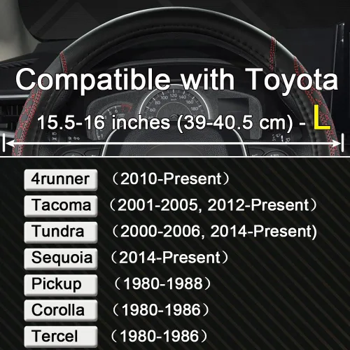 Miniatura 2 de West Llama - Funda para volante de automóvil personalizada para Toyota Tacoma, 4Runner, Tundra, Sequoia, 15.5-16 pulgadas