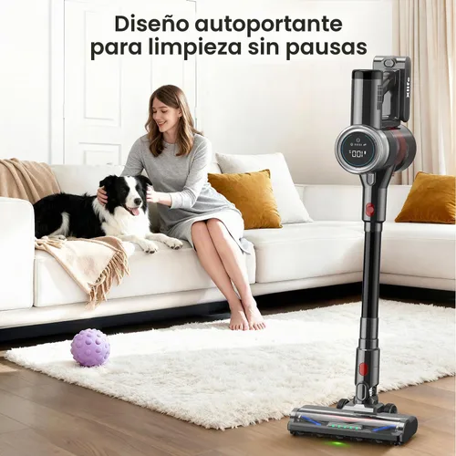 Miniatura 7 de Xlife Aspiradora inalámbrica de 45 KPa 550 W para pelo de mascotas y multisuperficie, luz verde, revelar polvo, filtro HEPA de 7 etapas, largo