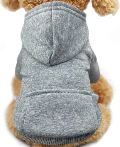 Miniatura 15 de Jecikelon Sudadera con capucha para perro de invierno con bolsillos, ropa cálida para perros pequeños, abrigo de chihuahua, ropa de cachorro y gato