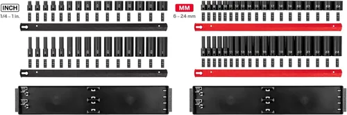 Miniatura 2 de TEKTON - Juego de llaves de impacto de 12 puntos con rieles de 3/8 pulgadas, 68 piezas (1/4-1 pulg., 6-24 mm) SID91219