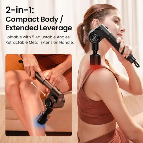 Miniatura 2 de NAPRE Pistola de masaje con calor y cabeza fría, masajeador de espalda de percusión de tejido profundo para alivio del dolor muscular/cuello/cuerpo