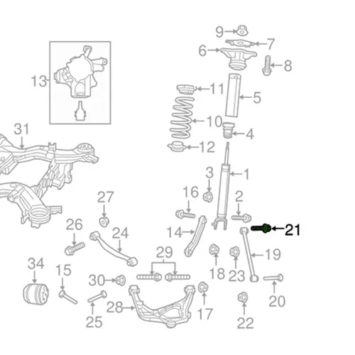 Miniatura 3 de Pernos de inclinación trasera, kit de pernos de alineación de enlace trasero para Chrysler Sebring 200, Dodge Avenger Caliber Durango Journey, Jeep