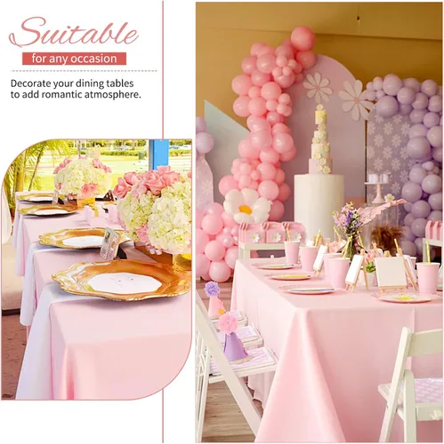 Miniatura 309 de Showgeous Paquete de 4 manteles redondos color rosa intenso de 120 pulgadas de poliéster para mesas redondas, manteles de tela decorativa lavable
