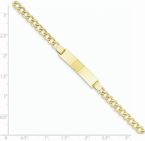 Miniatura 3 de Pulsera de identificación de eslabones cubanos de oro amarillo de 14 quilates con cierre de mosquetón seguro, Oro