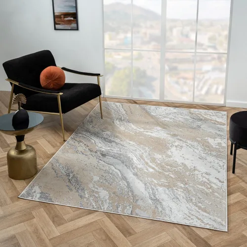 LUXE WEAVERS Alfombra abstracta moderna para interiores beige 5x7