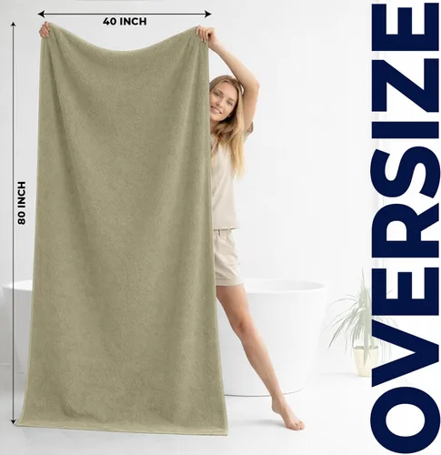 Miniatura 24 de DAN RIVER Paquete de 2 sábanas de baño de 35x70 pulgadas, sábanas de baño jumbo acanaladas para adultos, toallas grandes gruesas y absorbentes