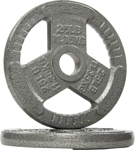 Miniatura 23 de Signature Fitness Olympic - Placa de pesas de hierro fundido de 2 pulgadas para entrenamiento de fuerza y levantamiento de pesas, varios tamaños