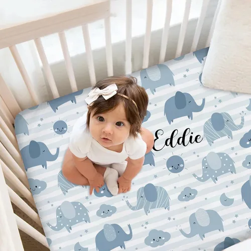 Miniatura 8 de Arrow - Sábanas para cuna de bebé, sábanas ajustadas personalizadas para cuna con nombre, sábanas personalizadas para cuna para bebés niños y niñas