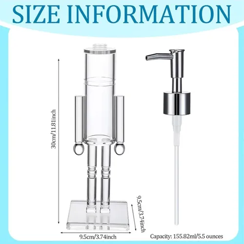 Miniatura 3 de Dispensador de jabón Cascanueces, Dispensador de jabón navideño Cascanueces de acrílico transparente, Dispensador decorativo recargable con Bomba
