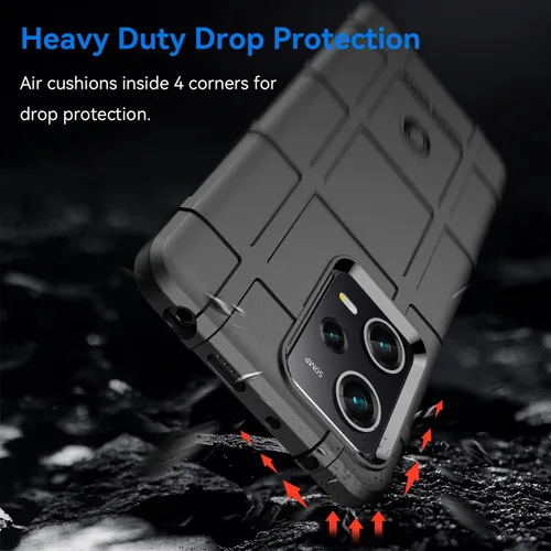 Miniatura 3 de Funda delgada para Xiaomi Poco X5 Pro, funda para Redmi Note 12 Pro 5G, resistente funda protectora con grado militar a prueba de golpes y Negro