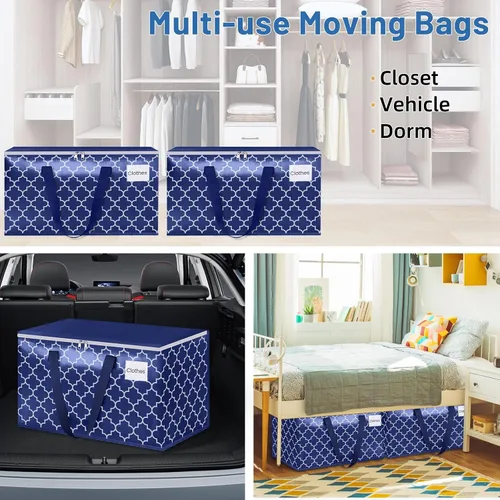 Miniatura 6 de Fabspace Bolsas de mudanza, suministros de mudanza extragrandes, bolsas de almacenamiento resistentes, bolsas de embalaje con cremalleras y asas