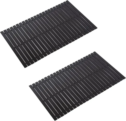 Miniatura 38 de Alfombra de baño de bambú, alfombras de baño para suelo, ducha y bañera de madera, impermeable, antideslizante, accesorios de 16 x 24 pulgadas