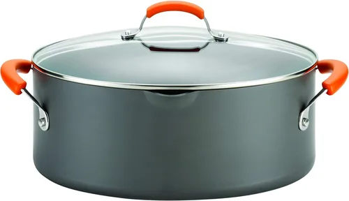 Miniatura 16 de Rachael Ray Brights - Sartén antiadherente anodizada dura, sartén anodizada dura, 12.5 pulgadas, gris con asas rojas