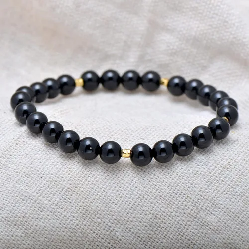 Miniatura 3 de Paialco Pulsera elástica de cuentas naturales o creadas de 0.236 in, pequeña para niñas y mujeres, 6.5 pulgadas