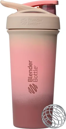 Miniatura 17 de BlenderBottle Strada Shaker Cup - Botella de agua aislada de acero inoxidable con batidor de alambre, 24 onzas, color negro