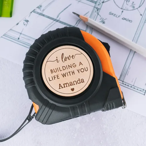 Miniatura 8 de Regalos del día de San Valentín para novio, cinta métrica personalizada para novio, marido, hombres, I Love Building Life with You, 12 pies o 25