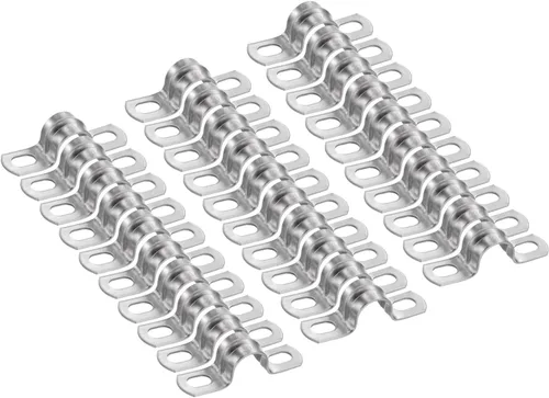 Miniatura 74 de HARFINGTON 10 abrazaderas de conducto de 5/16 pulgadas y 0.315 in, abrazadera de tubo M8 U, correa de tubo rígida de acero inoxidable, soporte
