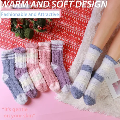 Miniatura 6 de ANTSANG Womens Fuzzy Socks Slipper Winter Fluffy Comfy Cozy Socks Cabin Warm Home Socks