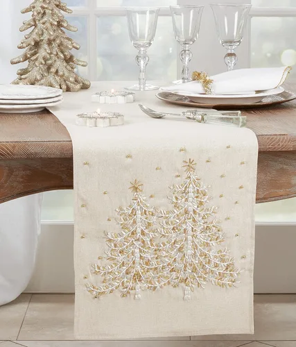 Miniatura 3 de Camino de mesa bordado para árbol de Navidad