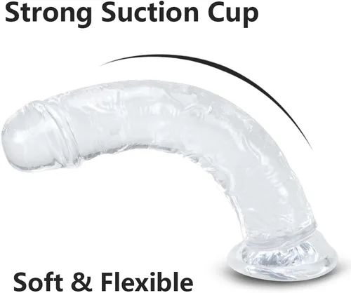 Miniatura 3 de Umania Consolador grande de 10 x 1.9 pulgadas para mujeres sexuales, material seguro para el cuerpo, pene grande realista con fuerte ventosa