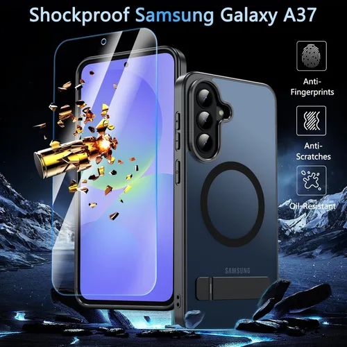 Miniatura 2 de OWKEY Funda para Samsung Galaxy A37/A36 5G Bark Phone Pro con soporte, magnética a prueba de golpes para Magsafe translúcida mate cubierta para A37