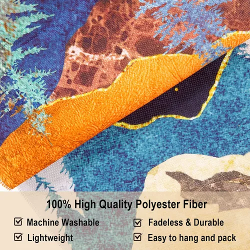 Miniatura 6 de RosieLily Tapiz de arte de pared, tapiz de naturaleza de montaña azul, 13 pulgadas de ancho x 51 pulgadas de alto, para decoración de pared