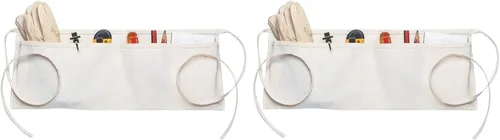 Miniatura 2 de CLC Custom Leathercraft C6 delantal de cintura de lona de dos bolsillos, unisex para adultos, blanco