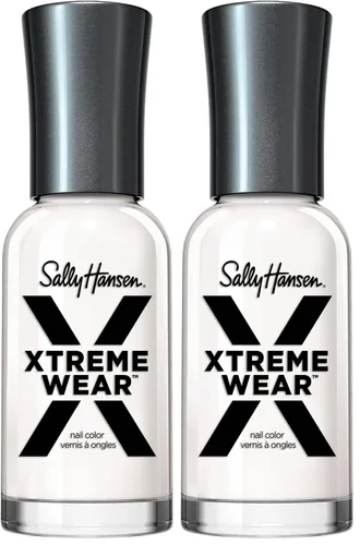 Sally Hansen Xtreme Wear Esmalte de uñas, sin rayas, acabado brillante, color de uñas de larga duración, color blanco, 0.4 onzas líquidas (paquete