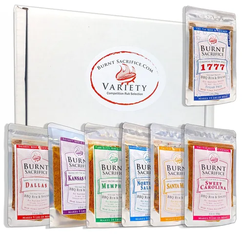 Burnt Sacrifice Big 7 BBQ Rub Spices and Seasonings Set (7 paquetes de 3.5 onzas) Celebra la herencia estadounidense, gran regalo para hombres o papá