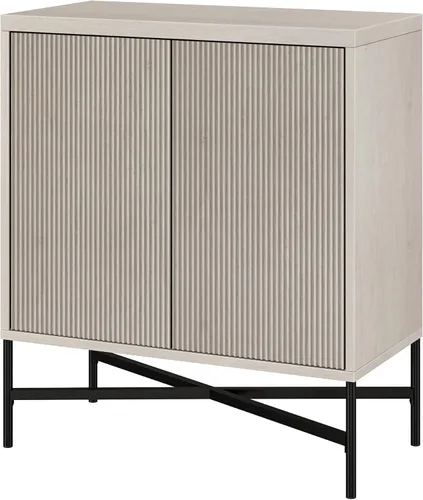 Miniatura 4 de Henn&Hart Armario estriado de 28 pulgadas, moderno aparador acanalado con 2 puertas y un estante ajustable para sala de estar, comedor, dormitorio