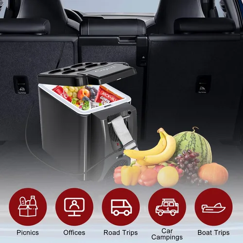 Miniatura 5 de CAYNEL Termoeléctrico Personal de 12V 6 Cuartos, Capacidad de 6 Litros, Enfriador Calentador Eléctrico Portátil con 12V DC, Refrigerador Pequeño