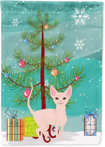 Miniatura 26 de Caroline's Treasures BB4411GF Bandera de jardín con diseño de gato abisinio con texto en inglés "Merry Christmas" para jardín, bandera decorativa