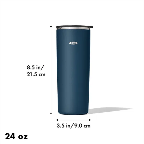 Miniatura 3 de OXO Strive - Vaso aislado de 24 onzas con tapa deslizante, cobalto oscuro