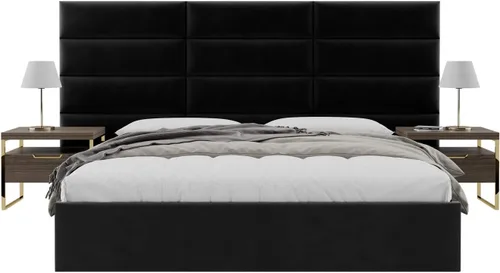 Miniatura 40 de Vänt - Paneles tapizados de cabecera para montar en la pared, diseño Isabelle, 60 x 23 pulgadas, configuración de 4 paneles individuales, Cuero