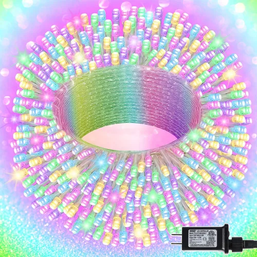 Miniatura 14 de LJLNION Guirnalda de 300 luces LED para exteriores e interiores, luces de Navidad extralargas de 98.5 pies, 8 modos de iluminación, luces de hadas