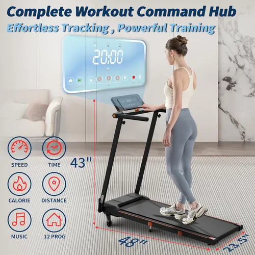 Miniatura 6 de Caminadora con inclinación, 3 en 1 para debajo del escritorio, portátil, plegable, para el hogar y la oficina, almohadilla pequeña de 3.0 HP