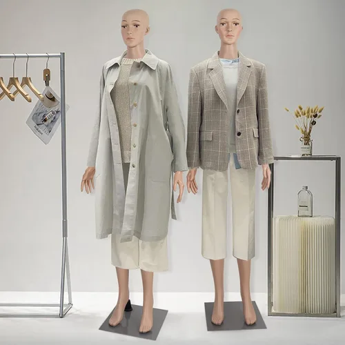 Miniatura 5 de Maniquí femenino de cuerpo completo con forma de vestido, soporte de 69 pulgadas ajustable, maniquí desmontable de plástico, cabeza de exhibición