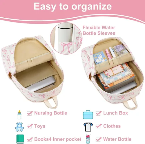 Miniatura 15 de LOIDOU Mochila para adolescentes y niñas, mochila escolar con lonchera y estuche para lápices, juego de bolsas escolares 3 en 1