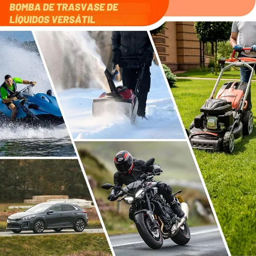 Miniatura 8 de Bomba eléctrica de transferencia de combustible, bomba de sifón de transferencia de fluido portátil de 2.4 GPM con tubería de aceite, bombas de gas