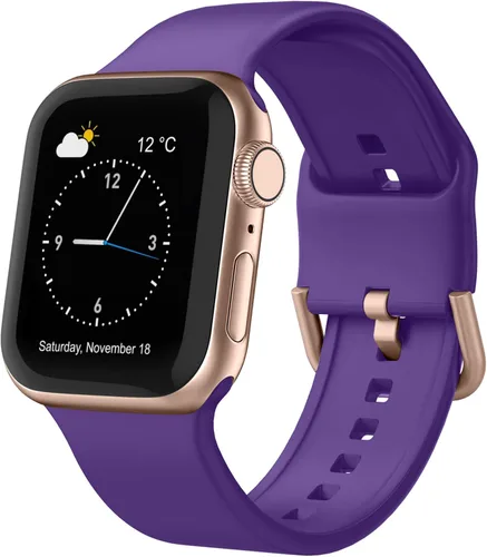 Miniatura 9 de Correa deportiva para Apple Watch, 49, 46, 45, 44, 42, 41, 40 y 38 mm, correa de silicona suave, cierre clásico, reemplazo para iWatch Series 11
