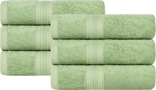 Miniatura 60 de Superior Juego de 6 toallas de mano de algodón ecológico, toallas pequeñas para spa, hotel, baño de invitados, cocina, secado rápido, suave
