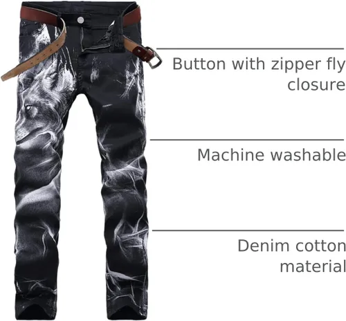 Miniatura 51 de Enrica Pantalones vaqueros estampados casuales para hombre